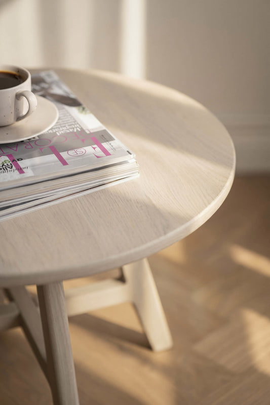 Dumbarton Round Coffee Table Ø60 cm – Whitewash Oak – 3