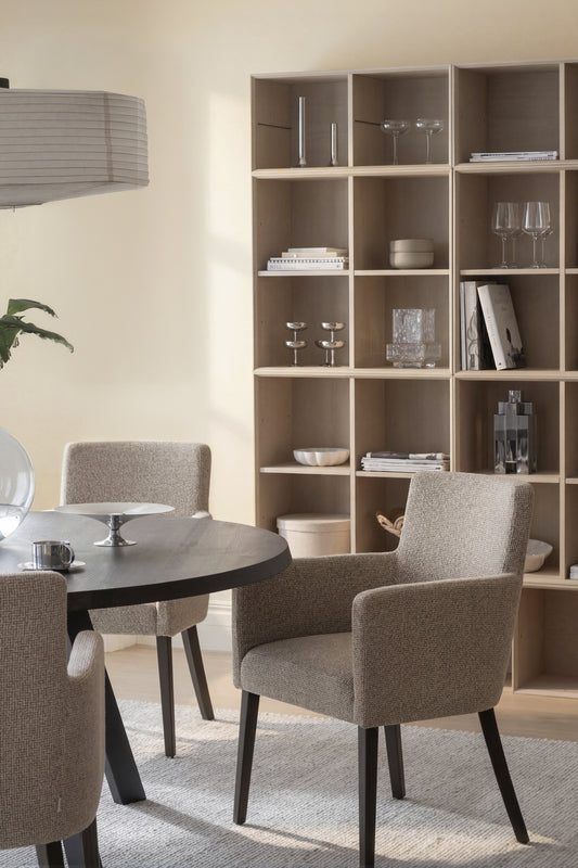 Hudson Dining Armchair (Set of 2) – Medium Beige / Brown Oak – 2