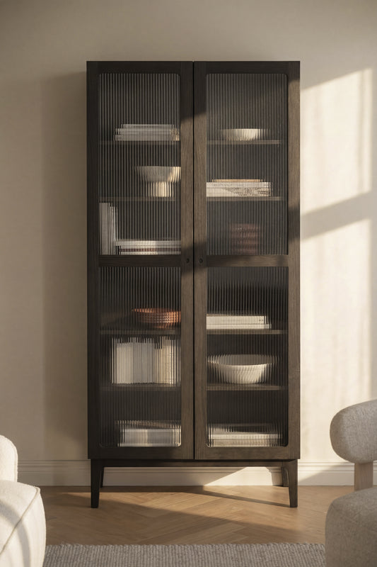 Meadowbrook Display Cabinet 95 x 203 cm – Brown Oak – 2