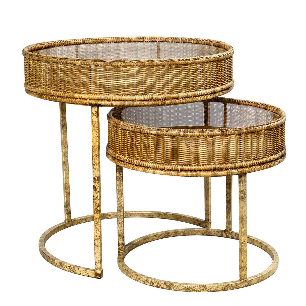The Lombok Lodge Side Tables - Round - Natural Brown - Set of 2