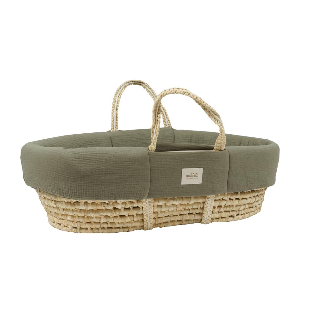 Muslin Padded Moses Basket Cover by Malomi Kids