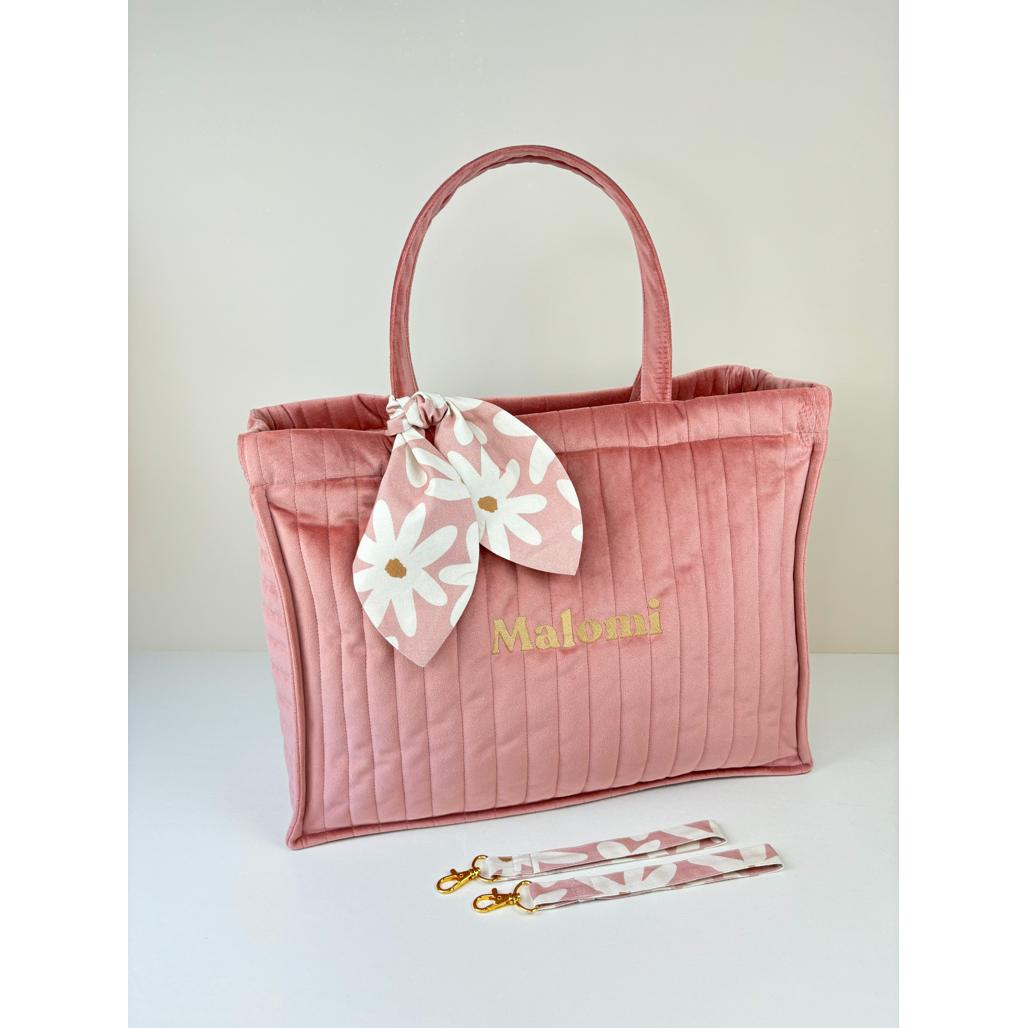 Quilted Velvet Changing Bag by Malomi Kids