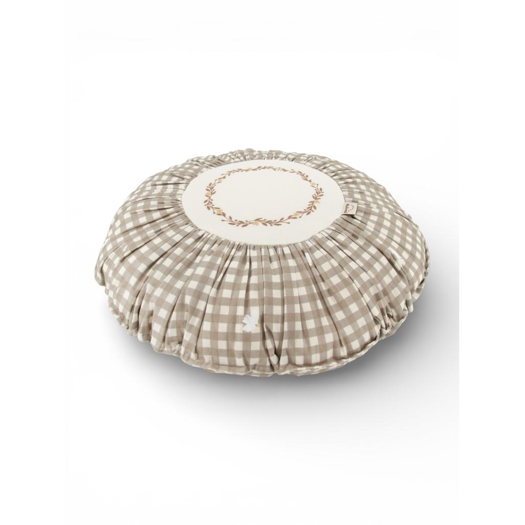 Countryside Check Round Boho Cushion by Malomi Kids