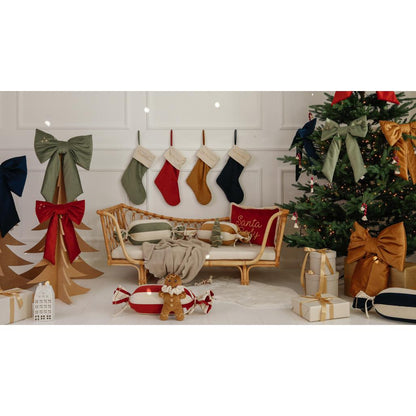 Velvet Christmas Bow with Golden Stars by Malomi Kids
