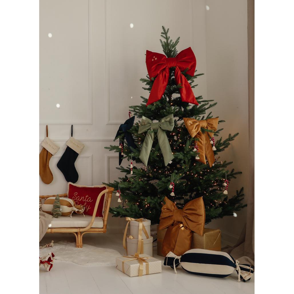 Velvet Christmas Bow with Golden Stars by Malomi Kids