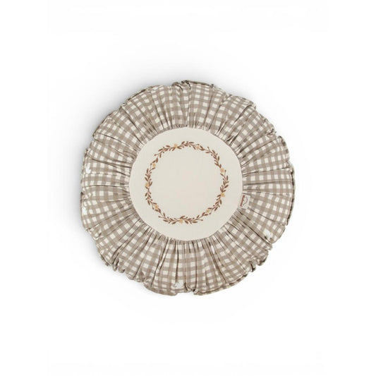 Countryside Check Round Boho Cushion by Malomi Kids