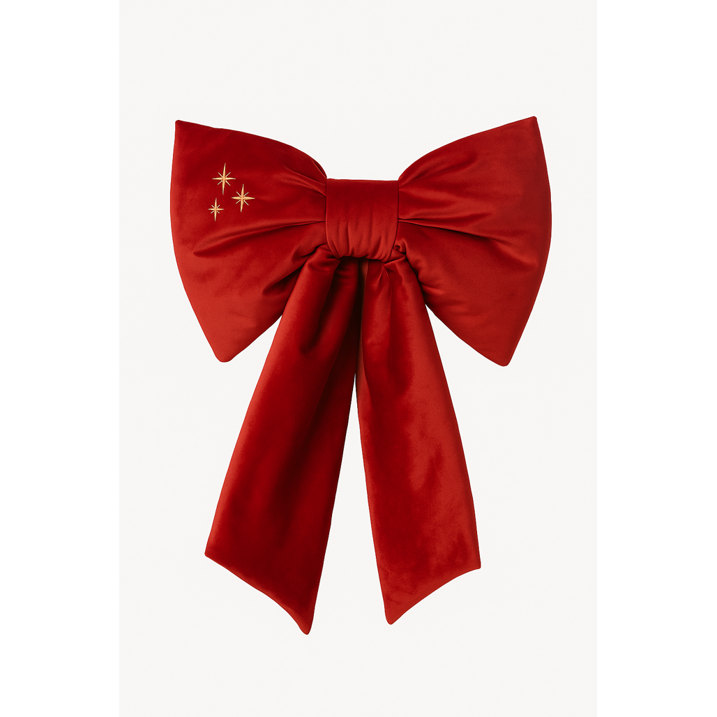 Velvet Christmas Bow with Golden Stars by Malomi Kids