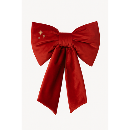 Velvet Christmas Bow with Golden Stars by Malomi Kids