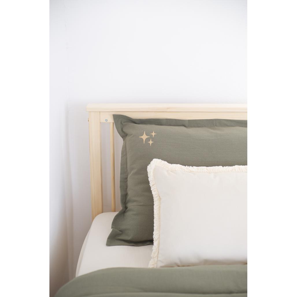 Embroidered Washed Cotton Pillow by Malomi Kids