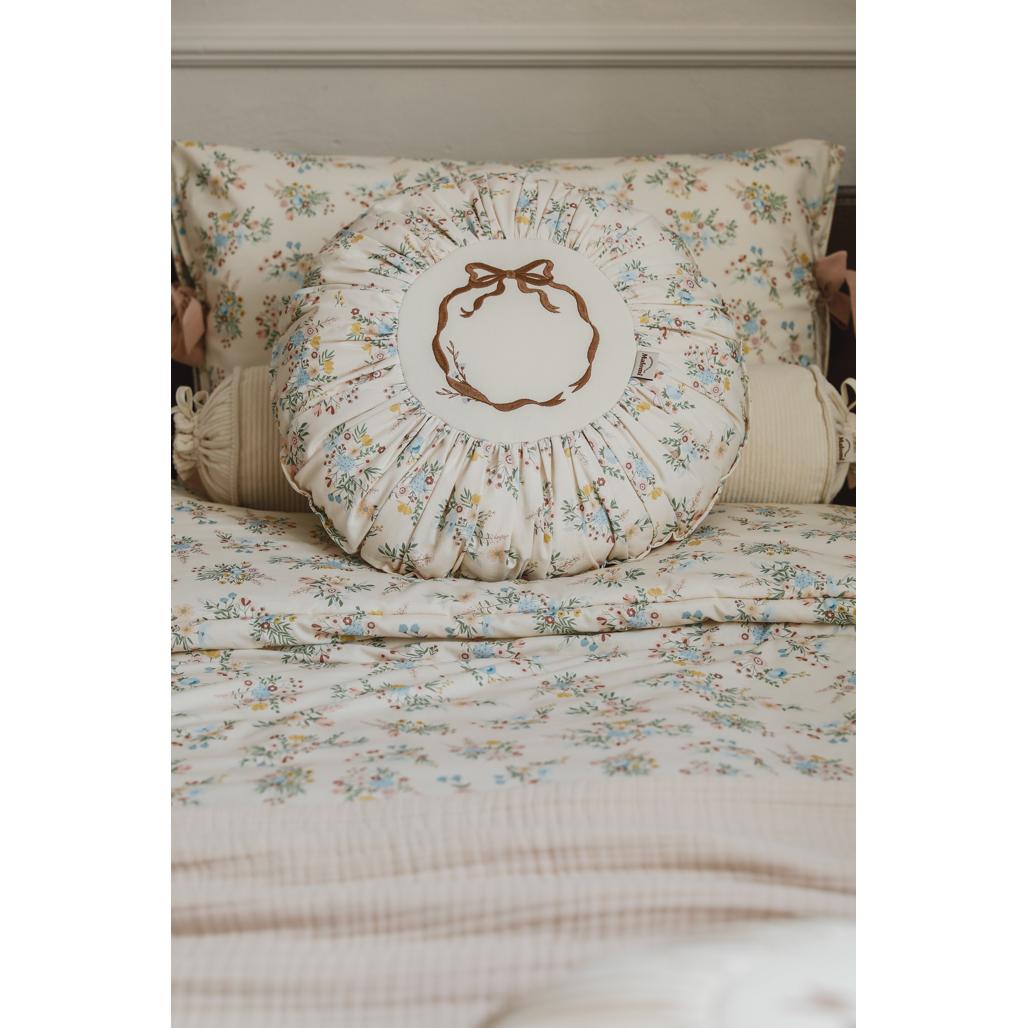 Blooming Meadow Round Boho Cushion by Malomi Kids