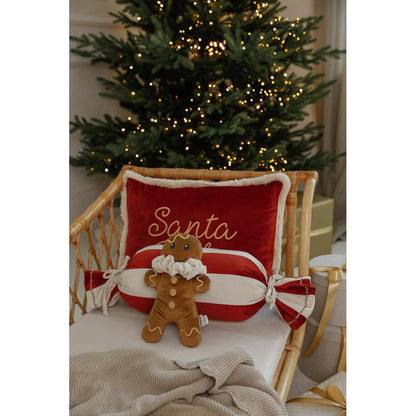 Personalised Velvet Christmas Cushion Carmin Red by Malomi Kids
