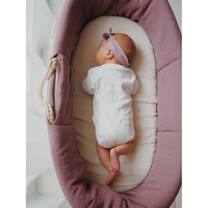 Muslin Padded Moses Basket Cover by Malomi Kids