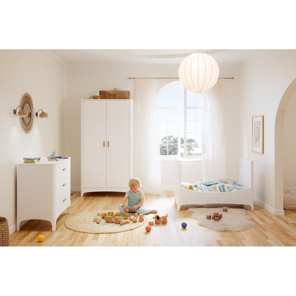 NÉRÉE Neige Evolutive Bed 60 x 120 CM - From Crib to Toddler Bed