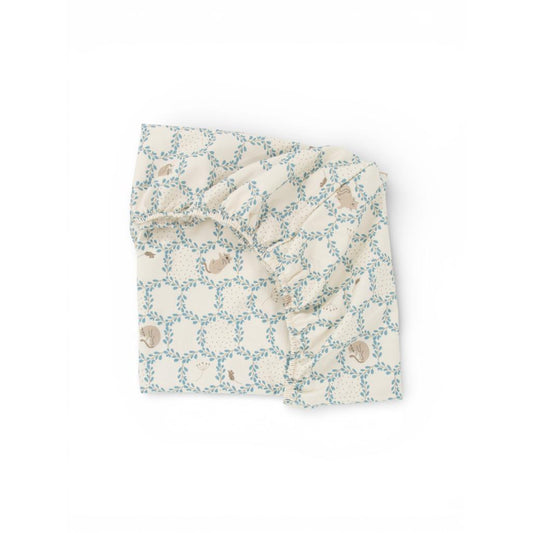 Blue Cottage Cotton Fitted Sheet by Malomi Kids