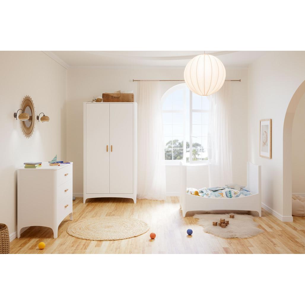 NÉRÉE Neige Evolutive Bed 60 x 120 CM - From Crib to Toddler Bed