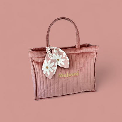 Quilted Velvet Changing Bag by Malomi Kids