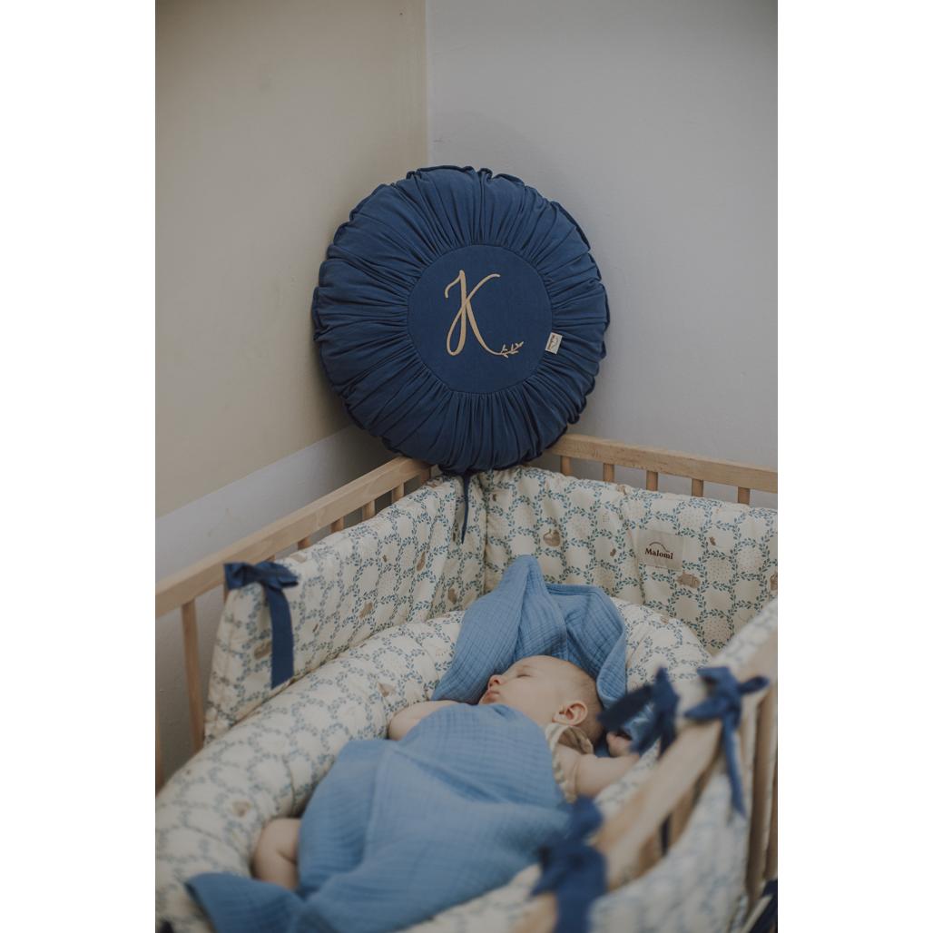 Blue Cottage Cot Bumper by Malomi Kids