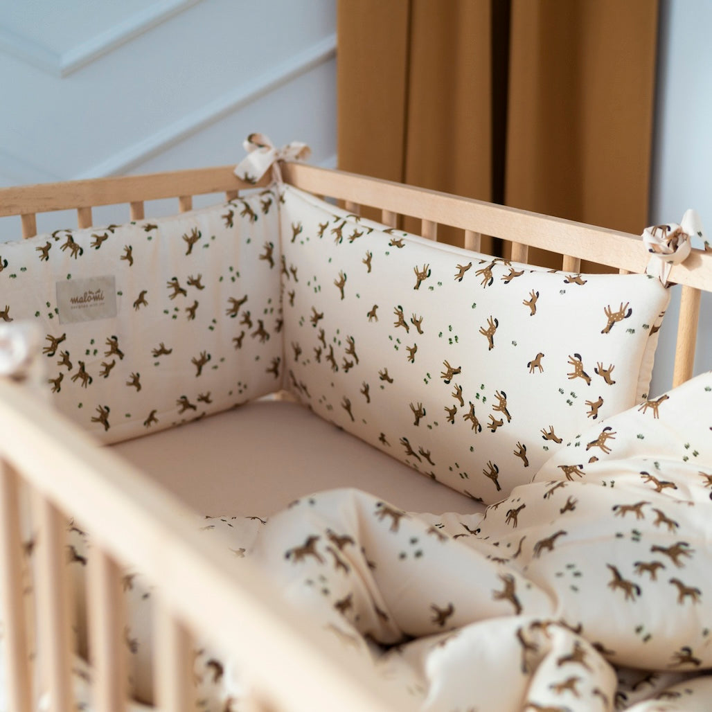 Free Horses Bamboo Cot Bumper by Malomi Kids