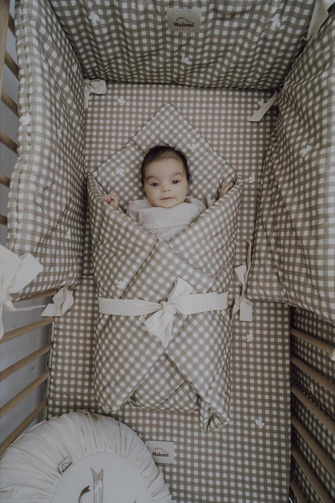 Countryside Check Cot Bumper by Malomi Kids