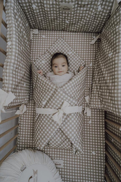 Countryside Check Cot Bumper by Malomi Kids
