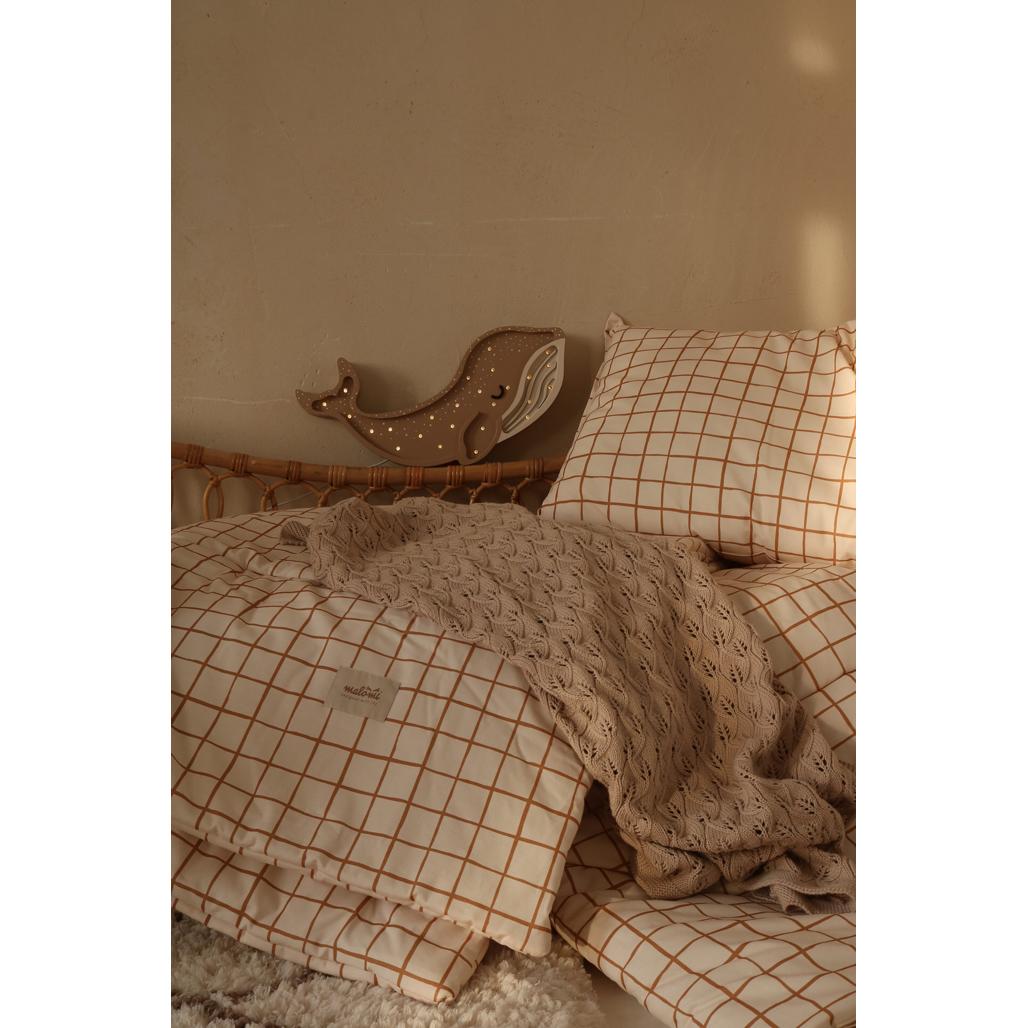 Camel Check Bedding Set with Filling by Malomi Kids