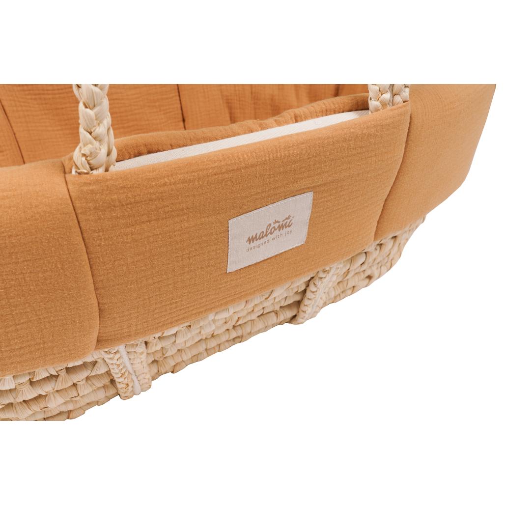Muslin Padded Moses Basket Cover by Malomi Kids