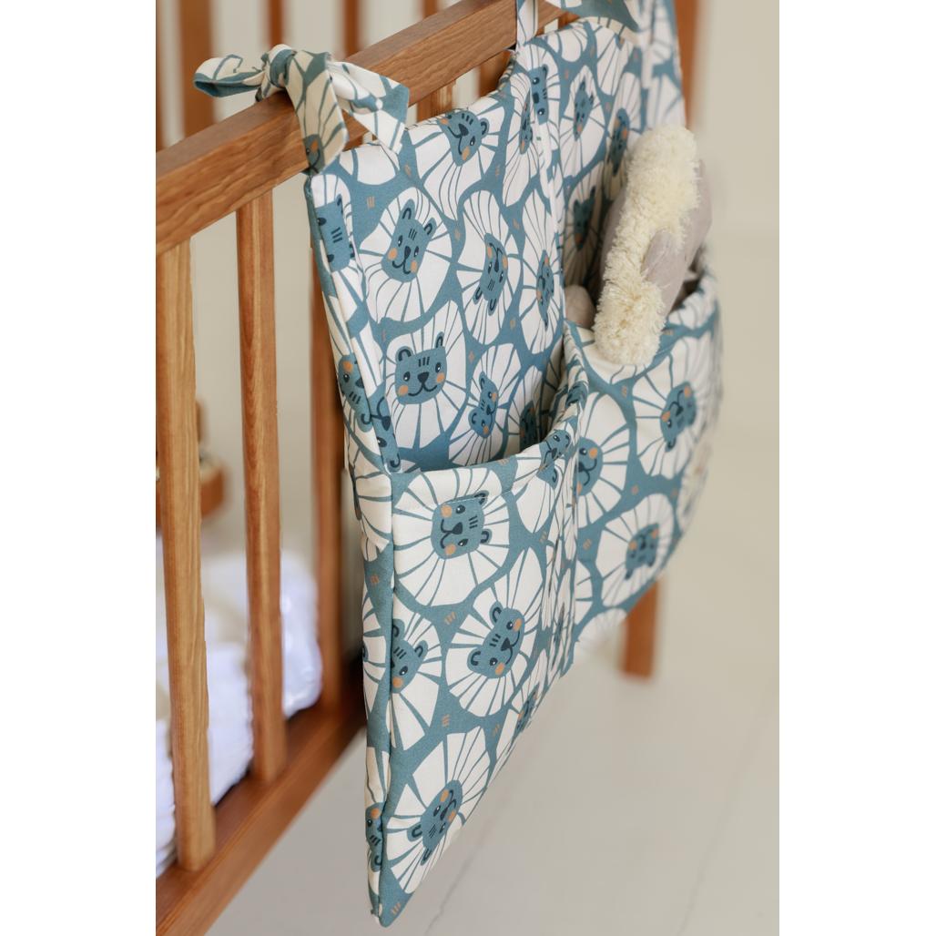 Denim Lions Cot Organiser by Malomi Kids