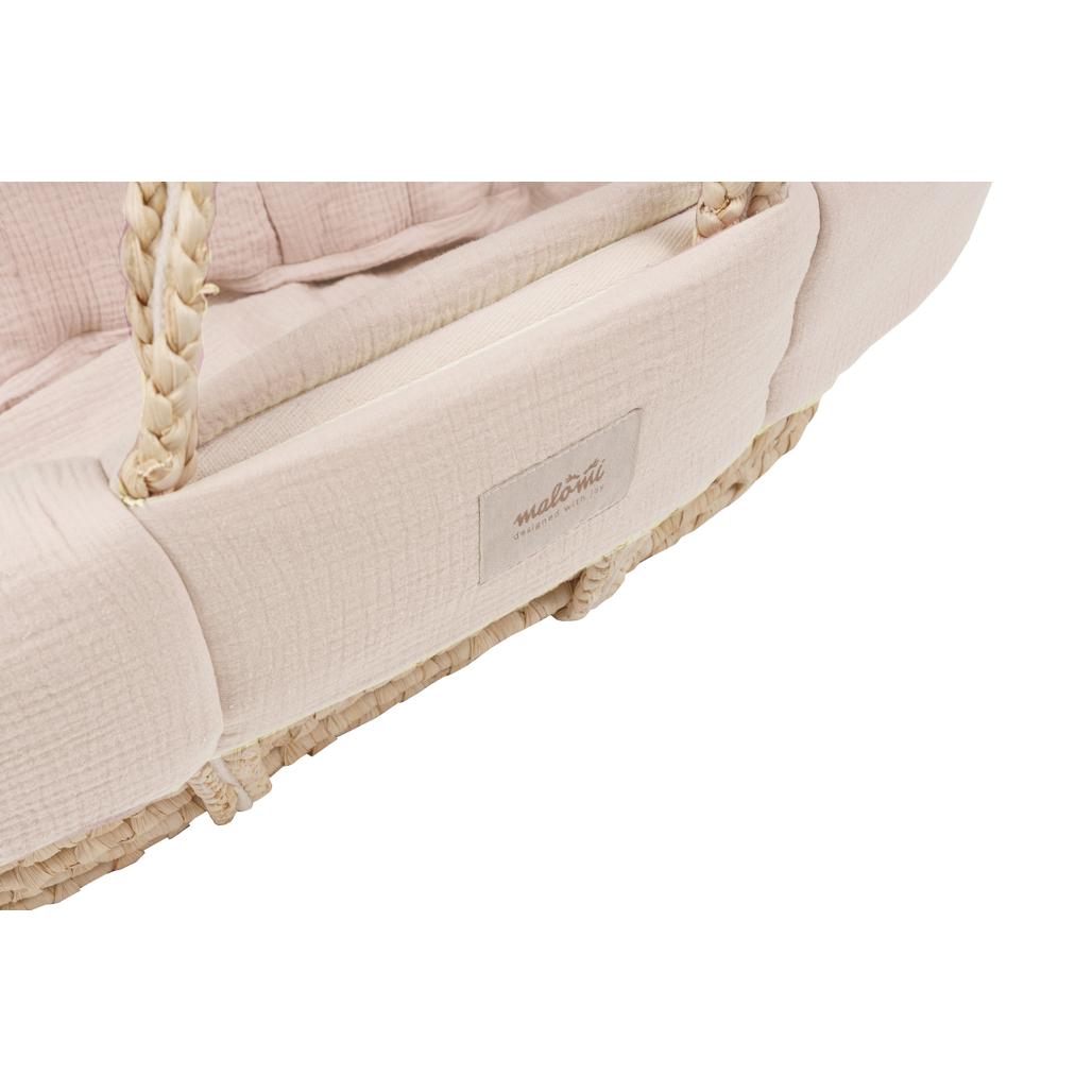 Muslin Padded Moses Basket Cover by Malomi Kids