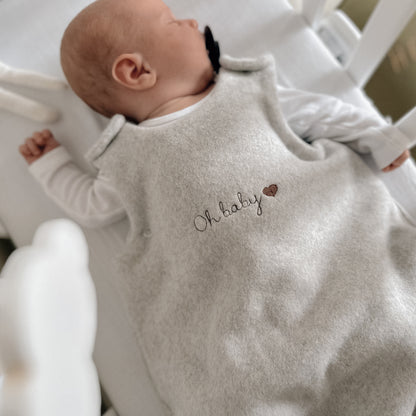 Organic Fleece Baby Sleeping Bag Grey by Malomi Kids