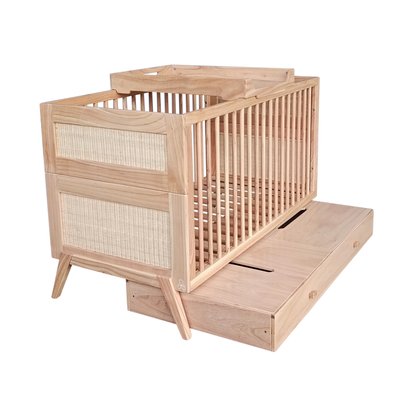 MARELIA BOIS Evolutive Bed 70X140 - From Crib to Junior Bed or Desk