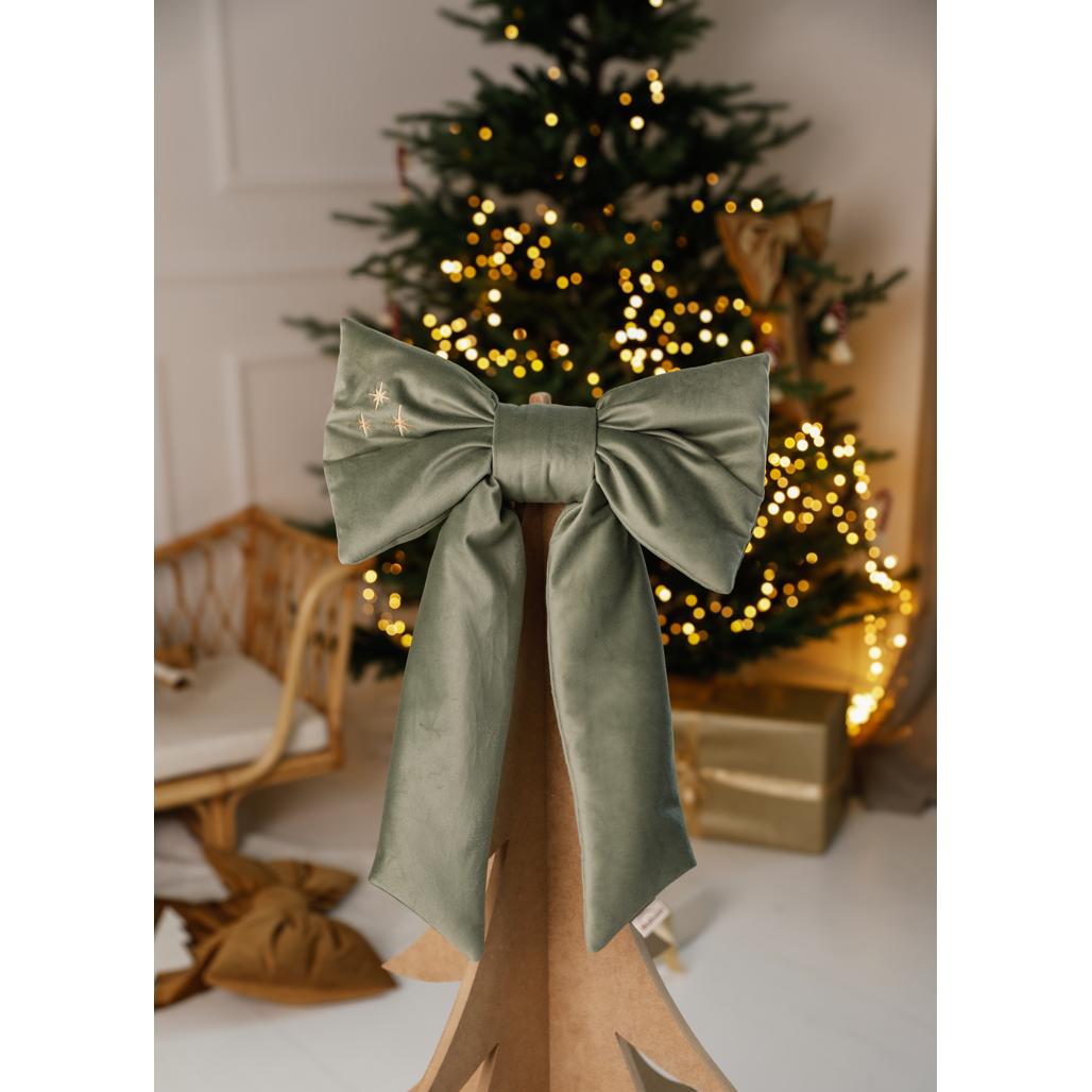 Velvet Christmas Bow with Golden Stars by Malomi Kids