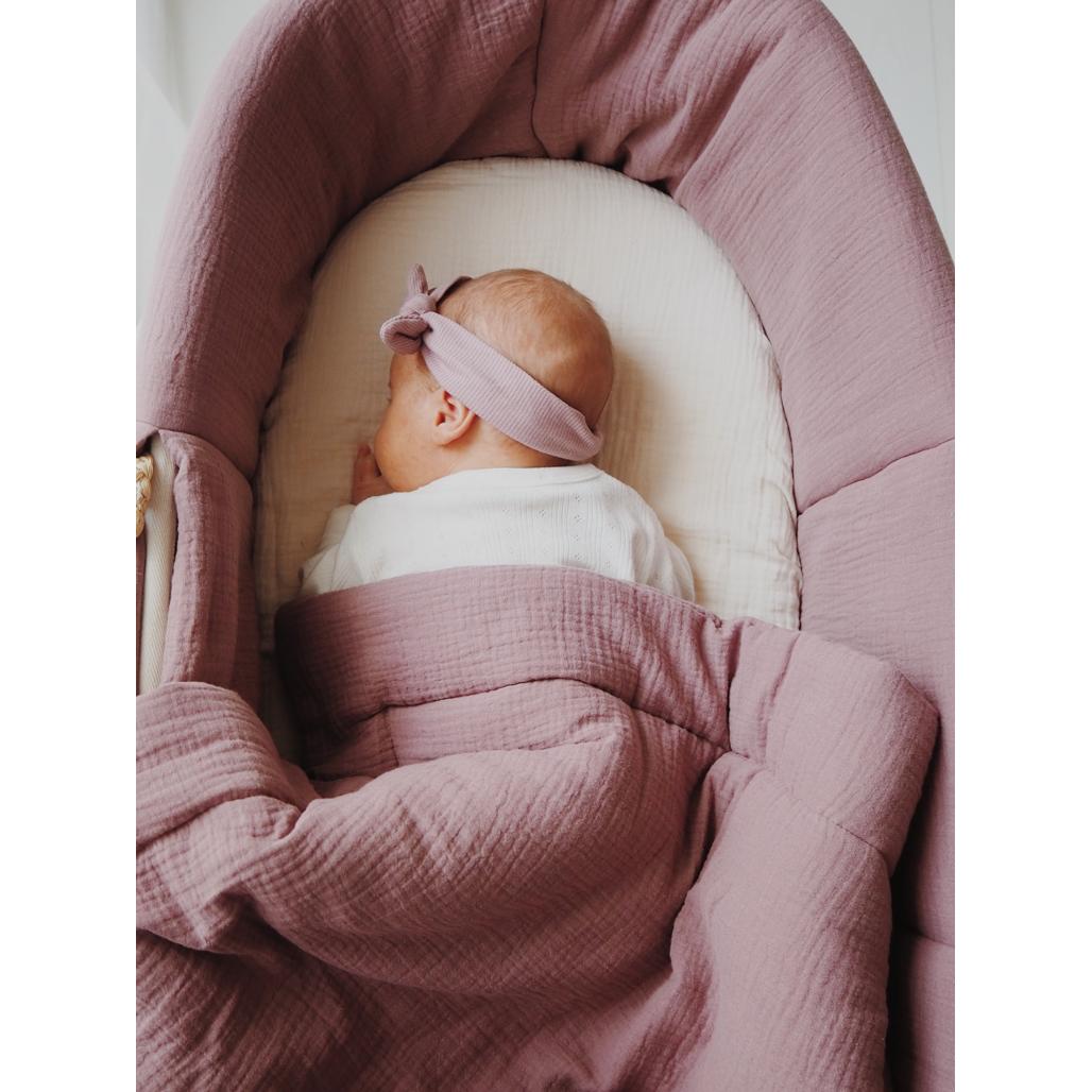 Muslin Padded Moses Basket Cover by Malomi Kids