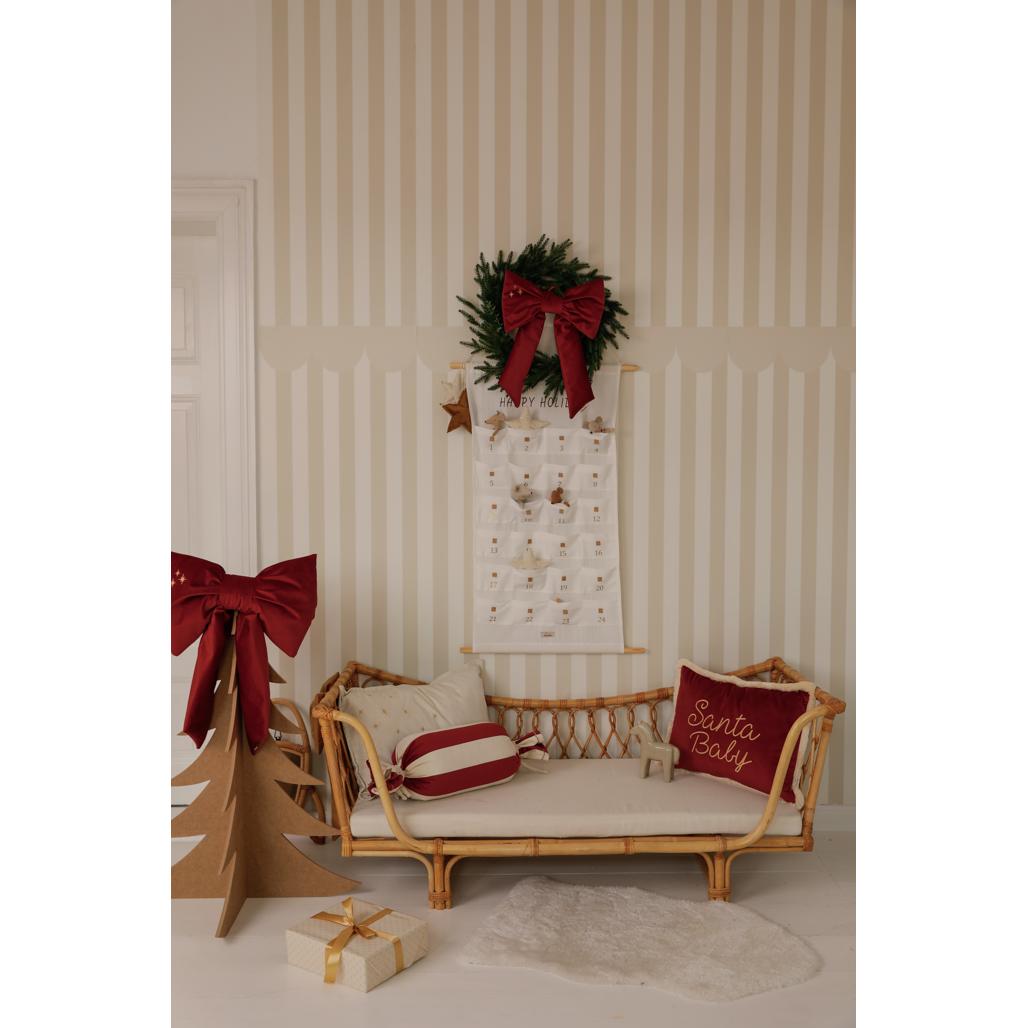 Personalised Velvet Christmas Cushion Carmin Red by Malomi Kids