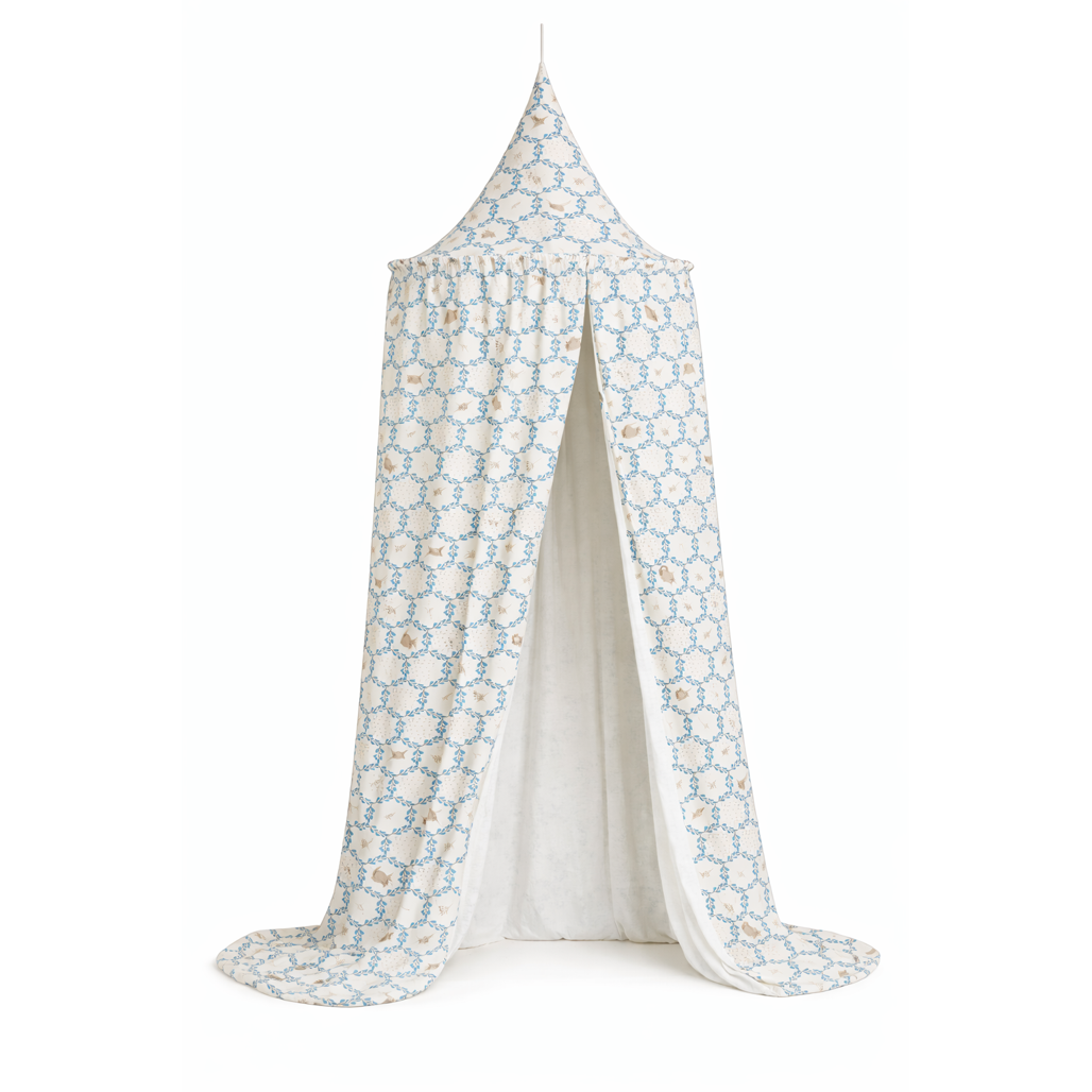 Blue Cottage Cot Canopy by Malomi Kids