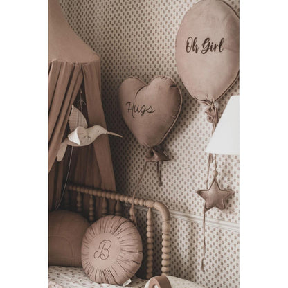 Velvet Heart Balloon Cushion by Malomi Kids