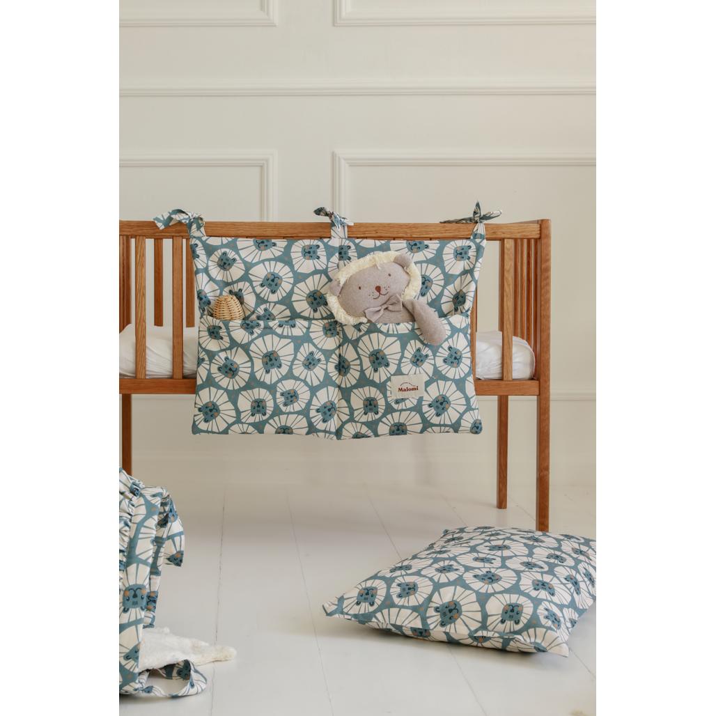 Denim Lions Cot Organiser by Malomi Kids