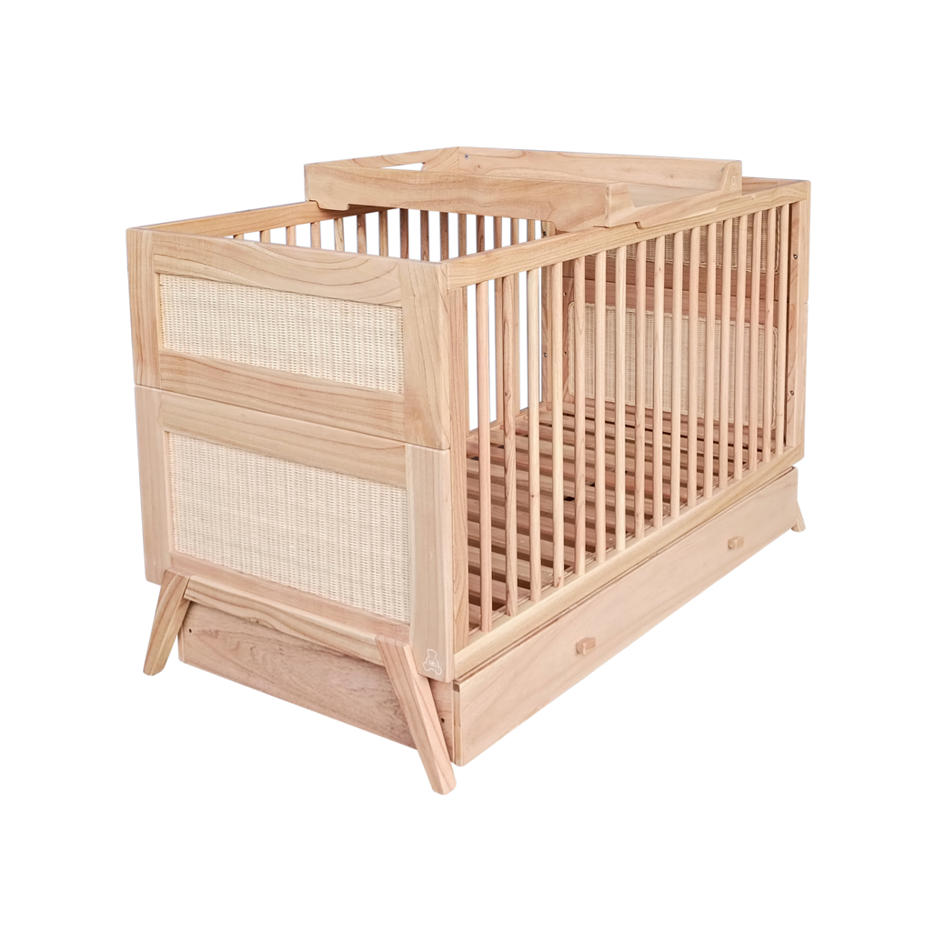 MARELIA BOIS Evolutive Bed 70X140 - From Crib to Junior Bed or Desk