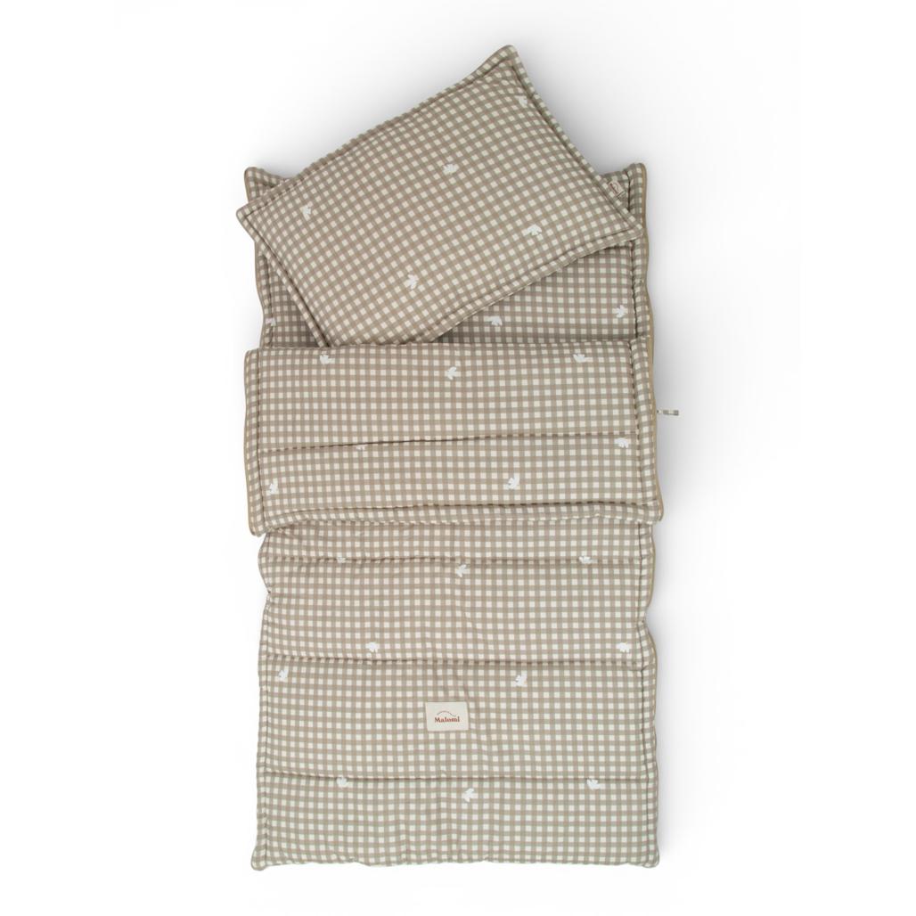 Countryside Check Sleeping Bag with Pillow by Malomi Kids