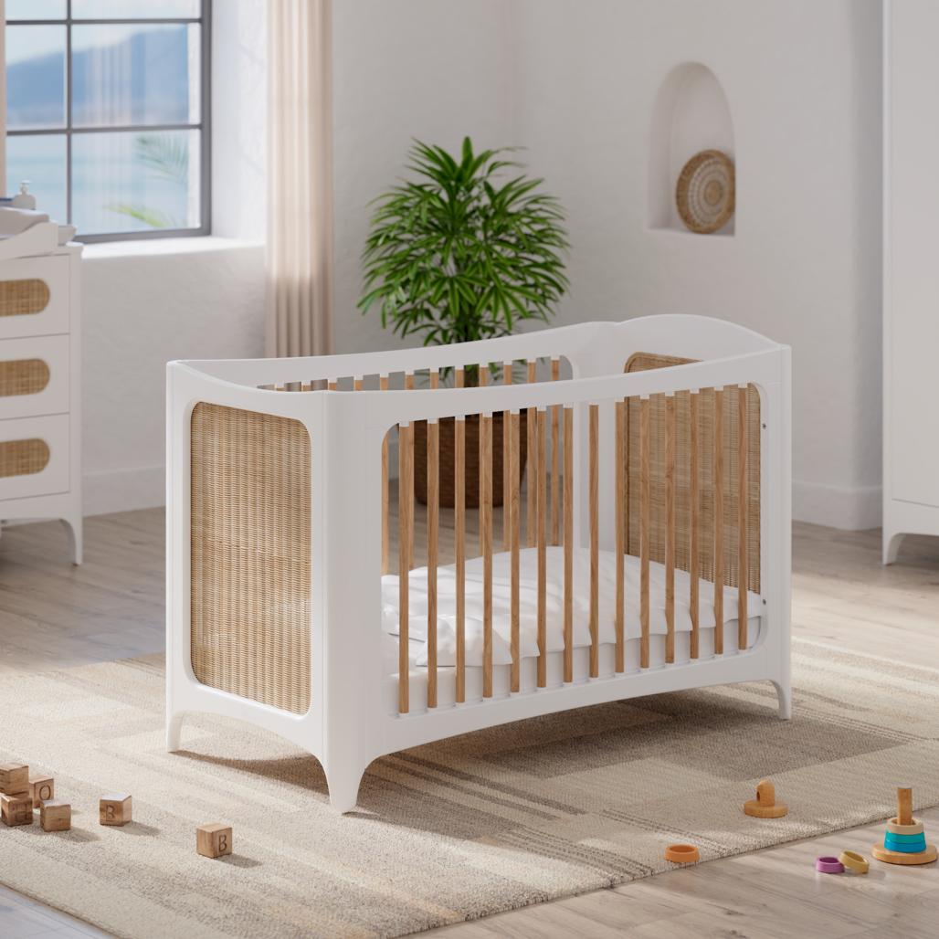 NÉRÉIDES Neige Evolutive Bed 60 x 120 CM - From Crib to Toddler Bed