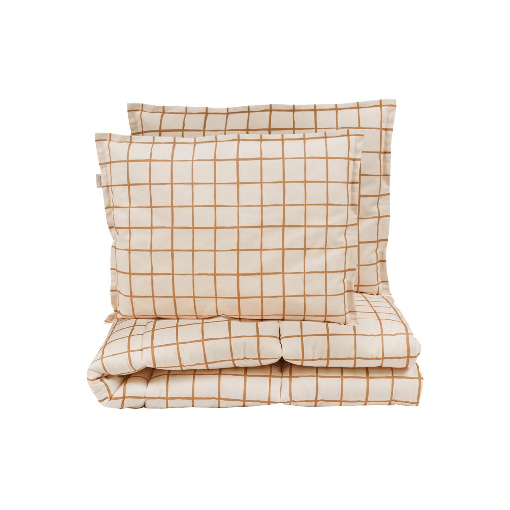 Camel Check Bedding Set with Filling by Malomi Kids