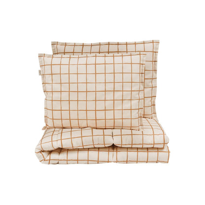 Camel Check Bedding Set with Filling by Malomi Kids