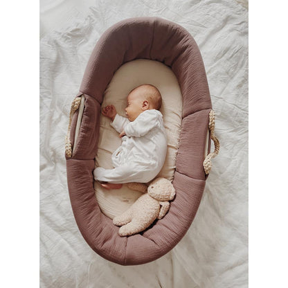 Muslin Padded Moses Basket Cover by Malomi Kids