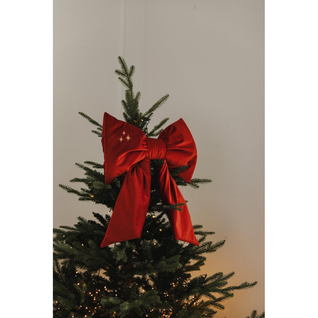 Velvet Christmas Bow with Golden Stars by Malomi Kids