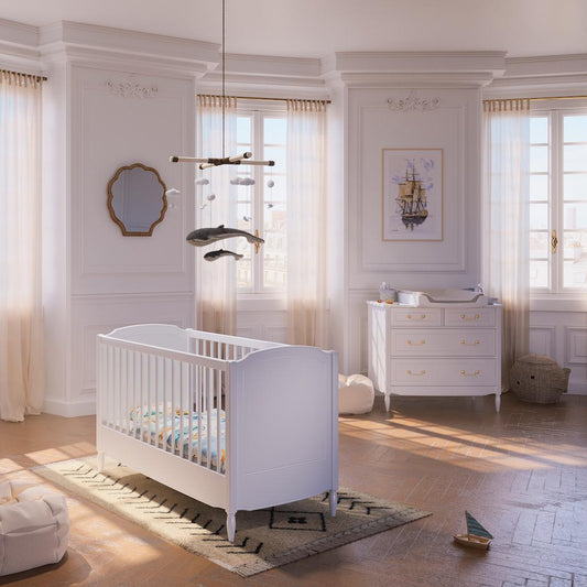 LAFAYETTE NEIGE Evolutive Bed 60 × 120 cm – From Crib to Toddler Bed