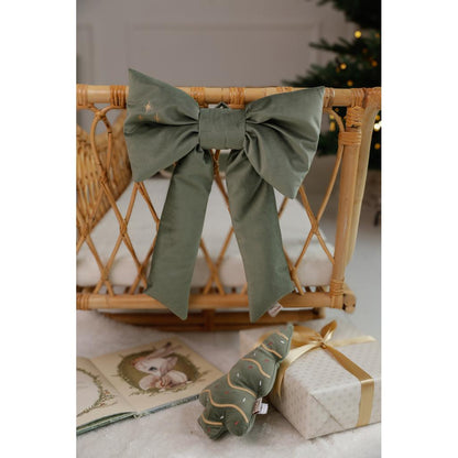 Velvet Christmas Bow with Golden Stars by Malomi Kids