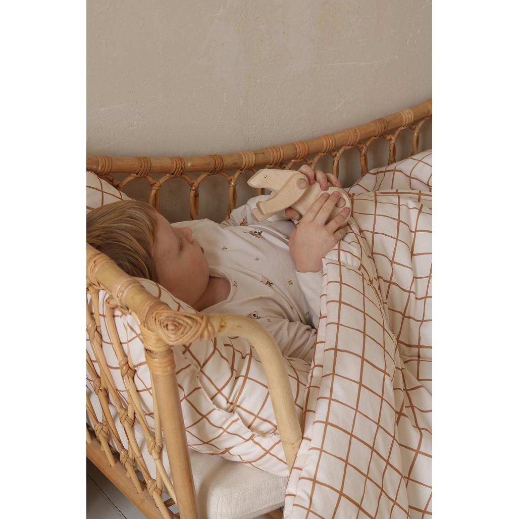 Camel Check Bedding Set with Filling by Malomi Kids