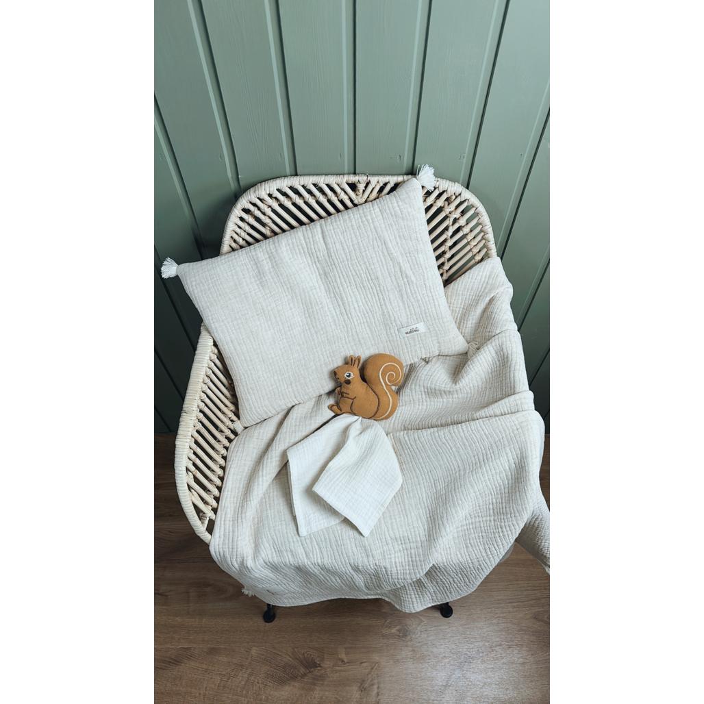 Squirrel Rattle with Muslin by Malomi Kids