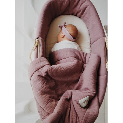 Muslin Padded Moses Basket Cover by Malomi Kids