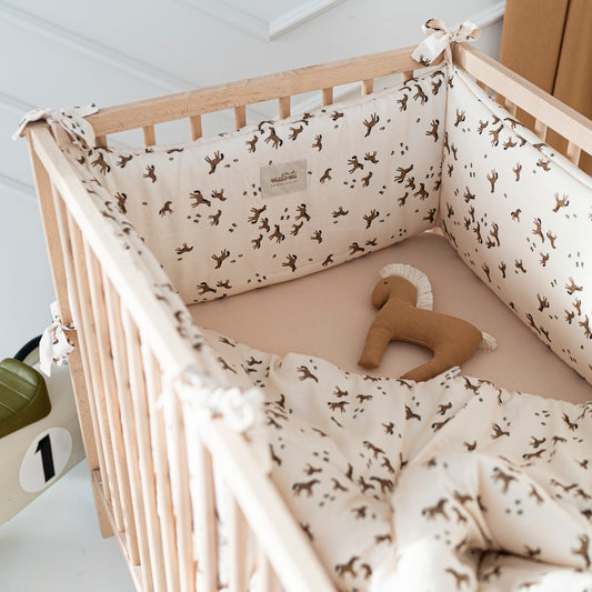 Free Horses Bamboo Cot Bumper by Malomi Kids
