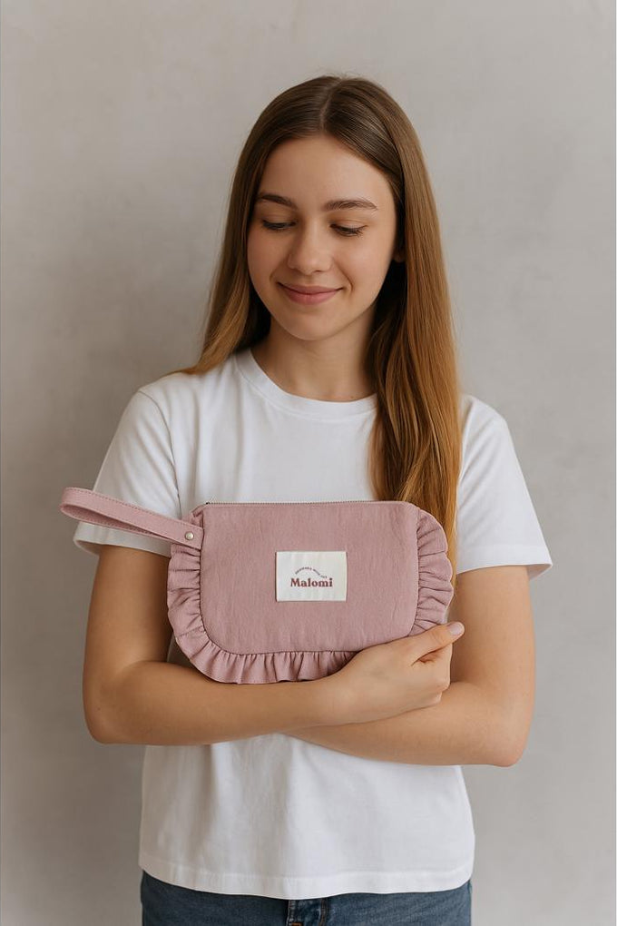 Ruffle Toiletry Bag by Malomi Kids